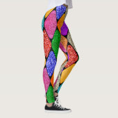 Modern Harlequin Pattern Sparkly Mardi Gras Leggings (Rechts)