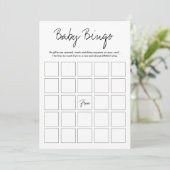 Modern Harlow Baby Shower Bingo Printable Game Einladung (Stehend Vorderseite)