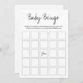 Modern Harlow Baby Shower Bingo Printable Game Einladung (Vorne/Hinten)