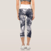 ✨ Modern Hatching Line Pattern Print ✨ Capri Leggings (Rückseite)