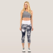 ✨ Modern Hatching Line Pattern Print ✨ Capri Leggings (Vorderseite)