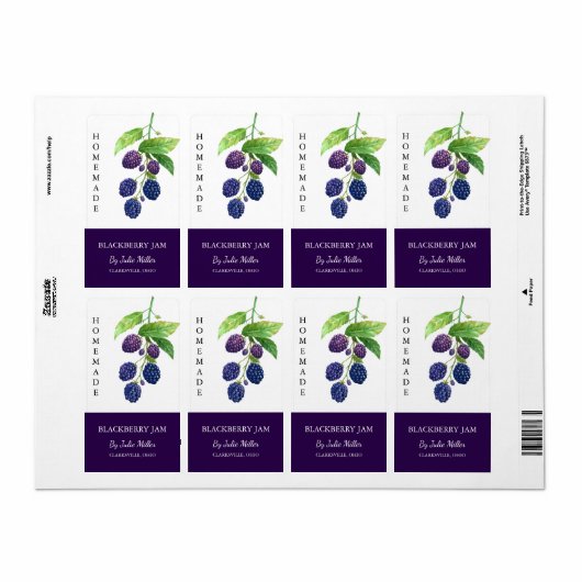 Modern hausgemachte BlackBerry-Jam-Label (Vorne)