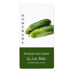 Modern hausgemachte Zucchini-Kennzeichnung
