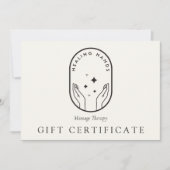 Modern Healing Hands Logo Ivory Gift Certificate Mitteilungskarte (Vorderseite)