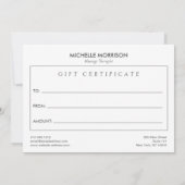 Modern Healing Hands Massage Therapy Gift Card Mitteilungskarte (Rückseite)