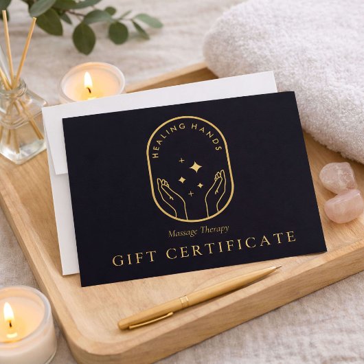 Modern Healing Hands Massage Therapy Gift Card Mitteilungskarte