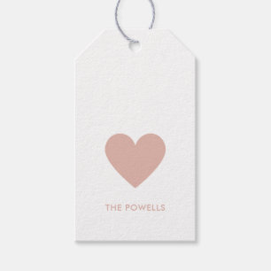 Modern Heart Blush Rosa Punkte Chic Maßanfertigung Geschenkanhänger