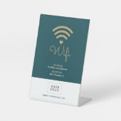 Modern Heart Business Wifi Password Welcome Sign Sockelschild (Vorderseite)