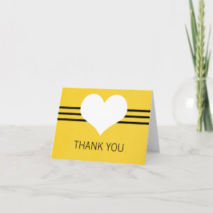 Modern Heart Dankeschön Card, gelb Dankeskarte