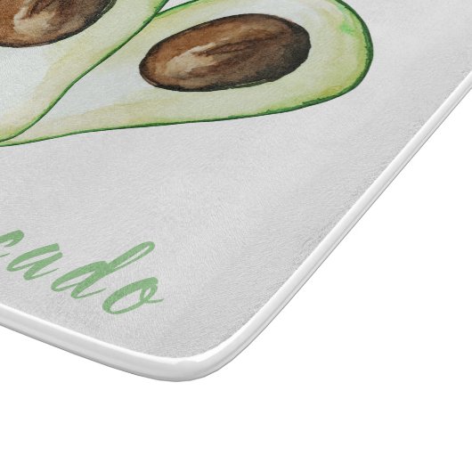 Modern Heart Green I Liebe Avocado Zitat Schneidebrett (Ecke)