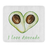 Modern Heart Green I Liebe Avocado Zitat Schneidebrett (Vorderseite)