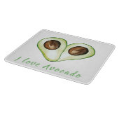 Modern Heart Green I Liebe Avocado Zitat Schneidebrett (Ecke)