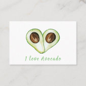Modern Heart Green I Liebe Avocado Zitat Visitenkarte (Vorderseite)