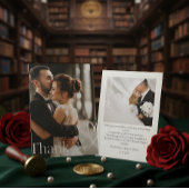 Modern Heart Minimalist Photo Wedding Dankeskarte