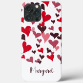 Modern Heart Pattern Monogram Girly Stylish Case-Mate iPhone Hülle (Rückseite)