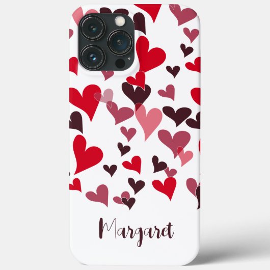 Modern Heart Pattern Monogram Girly Stylish Case-Mate iPhone Hülle (Rückseite)