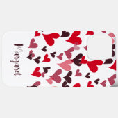 Modern Heart Pattern Monogram Girly Stylish Case-Mate iPhone Hülle (Rückseite (Horizontal))