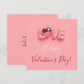 MODERN  HEART PINK VALENTINES DAY   EINLADUNG (Vorne/Hinten)