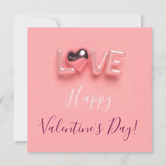  MODERN  HEART PINK VALENTINES DAY   EINLADUNG (Vorderseite)