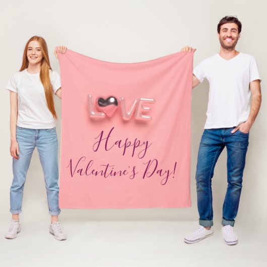  MODERN  HEART PINK VALENTINES DAY   FLEECEDECKE (Beispiel)