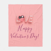  MODERN  HEART PINK VALENTINES DAY   FLEECEDECKE (Vorderseite)