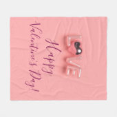  MODERN  HEART PINK VALENTINES DAY   FLEECEDECKE (Vorderseite (Horizontal))