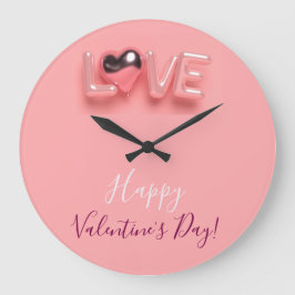  MODERN  HEART PINK VALENTINES DAY   GROßE WANDUHR