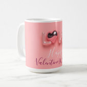  MODERN  HEART PINK VALENTINES DAY   KAFFEETASSE (Vorderseite Links)