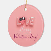  MODERN  HEART PINK VALENTINES DAY   KERAMIK ORNAMENT (Links)