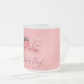  MODERN  HEART PINK VALENTINES DAY   MATTGLASTASSE (VorderseiteRechts)