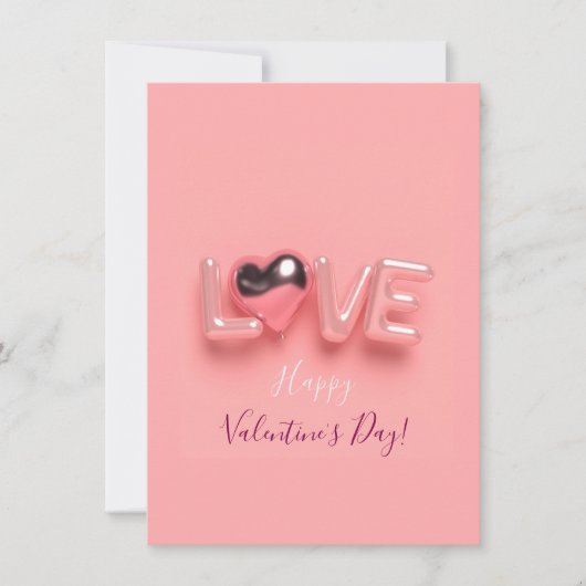  MODERN  HEART PINK VALENTINES DAY   MITTEILUNGSKARTE (Vorderseite)