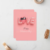  MODERN  HEART PINK VALENTINES DAY   MITTEILUNGSKARTE (Vorderseite/Rückseite Beispiel)