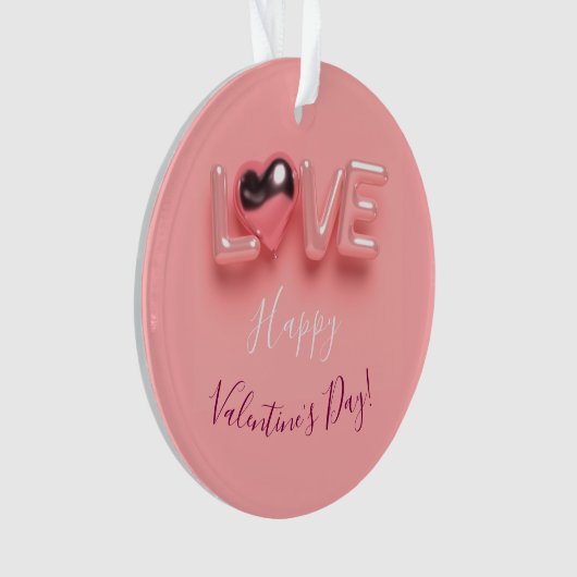  MODERN  HEART PINK VALENTINES DAY   ORNAMENT (Vorderseite)