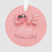  MODERN  HEART PINK VALENTINES DAY   ORNAMENT (Vorderseite)