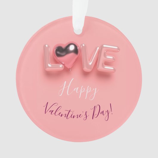  MODERN  HEART PINK VALENTINES DAY   ORNAMENT (Vorderseite)