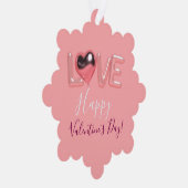  MODERN  HEART PINK VALENTINES DAY   ORNAMENT KARTE (Rechts)