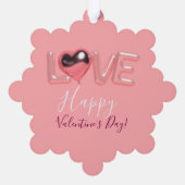  MODERN  HEART PINK VALENTINES DAY   ORNAMENT KARTE (Rückseite)