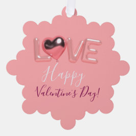  MODERN  HEART PINK VALENTINES DAY   ORNAMENT KARTE