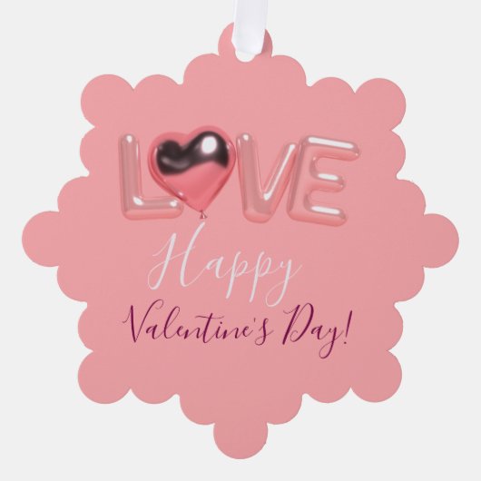  MODERN  HEART PINK VALENTINES DAY   ORNAMENT KARTE (Vorderseite)