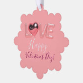 MODERN  HEART PINK VALENTINES DAY   ORNAMENT KARTE (Linke Ecke)