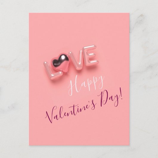  MODERN  HEART PINK VALENTINES DAY   POSTKARTE (Vorderseite)