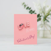  MODERN  HEART PINK VALENTINES DAY   POSTKARTE (Stehend Vorderseite)