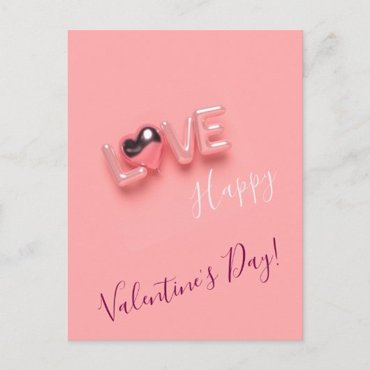  MODERN  HEART PINK VALENTINES DAY   POSTKARTE (Vorderseite)