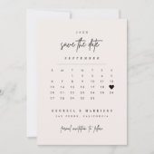 Modern Heart Save the Date Kalender Fotokarte (Vorderseite)