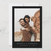 Modern Heart Save the Date Kalender Fotokarte (Rückseite)