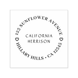 Modern Heart | Script Cute Round Return Address Permastempel