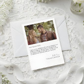 Modern Heart Script Photo Wedding Thank You Card Dankeskarte