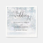 Modern Heart Script Winter Wedding Serviette (Vorderseite)
