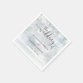 Modern Heart Script Winter Wedding Serviette (Ecke)