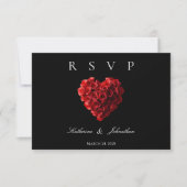 Modern Heart Shaped Red Roses-RSVP-Wedding- RSVP Karte (Vorderseite)